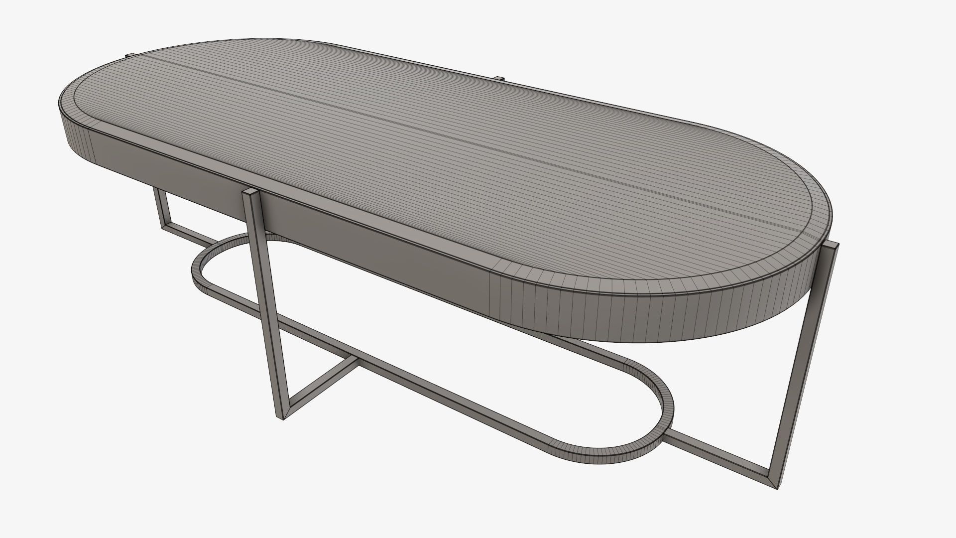 Coffee table oval 3D model_8
