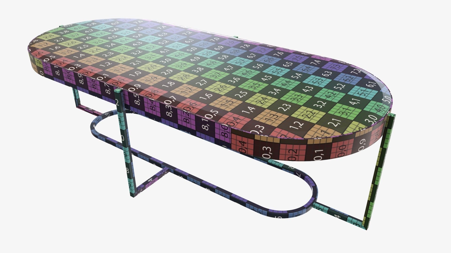 Coffee table oval 3D model_13