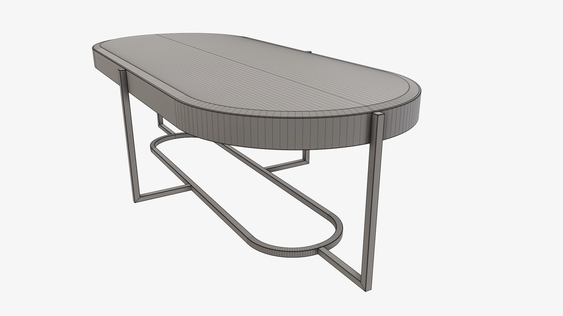 Coffee table oval 3D model_9