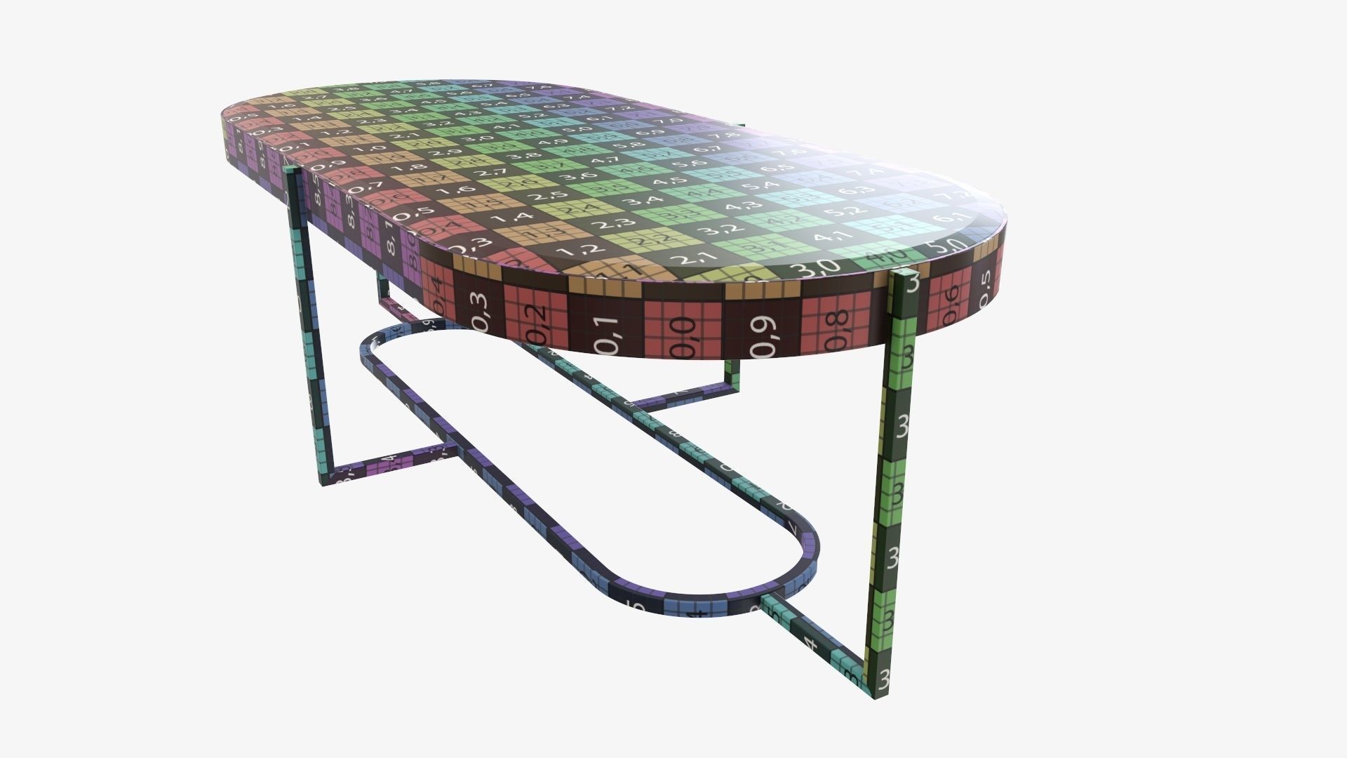 Coffee table oval 3D model_14