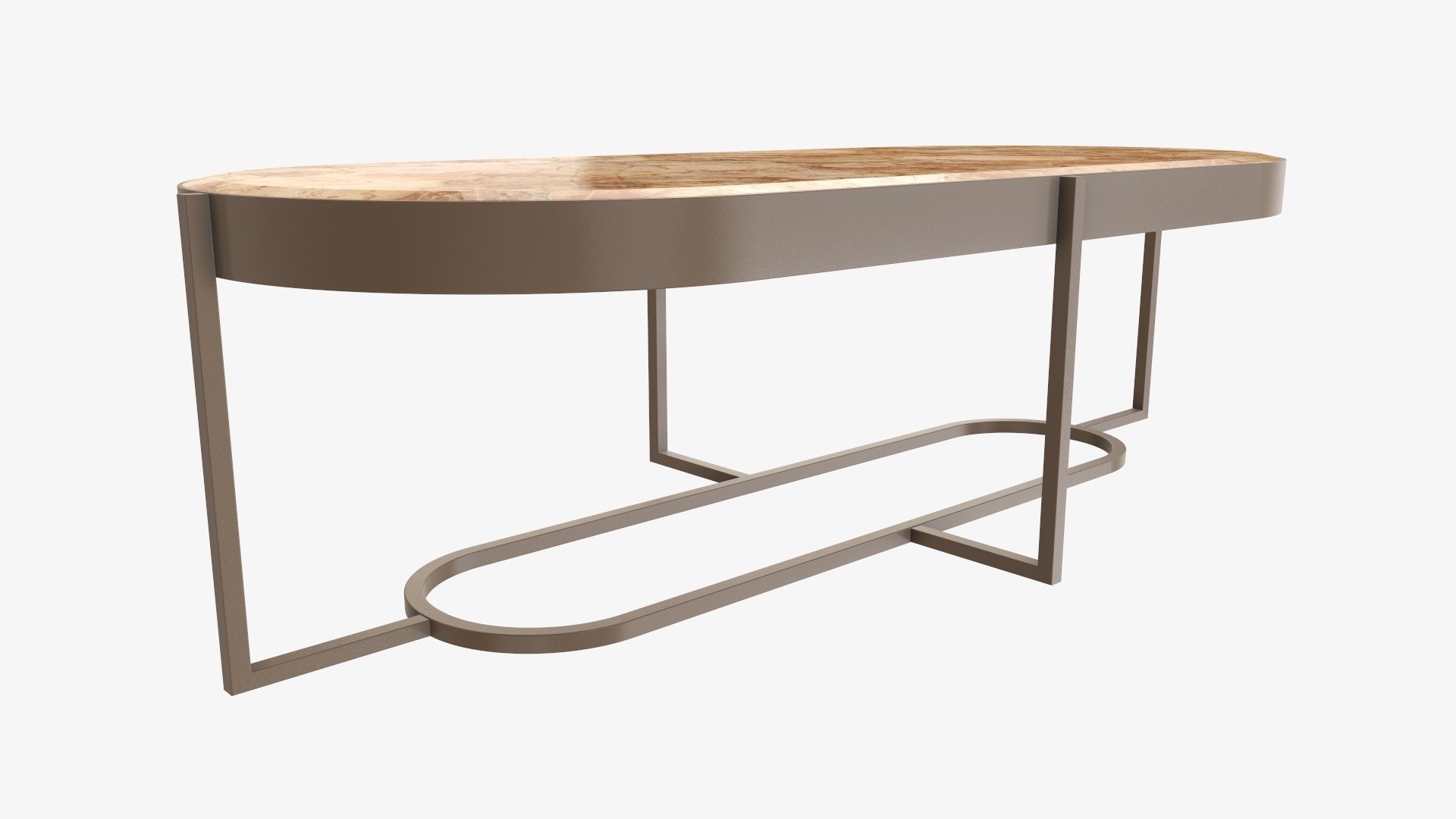 Coffee table oval 3D model_1