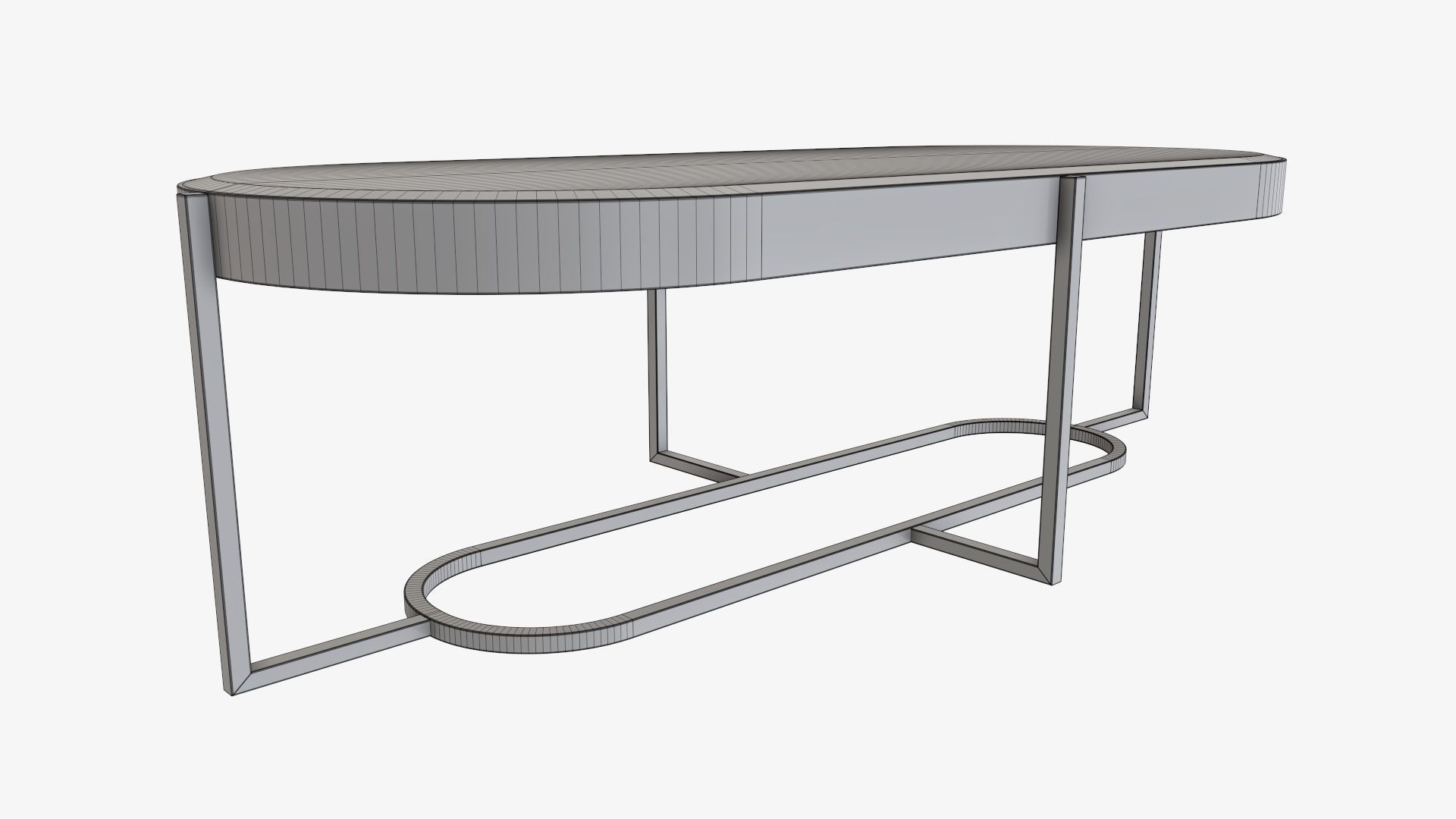 Coffee table oval 3D model_6