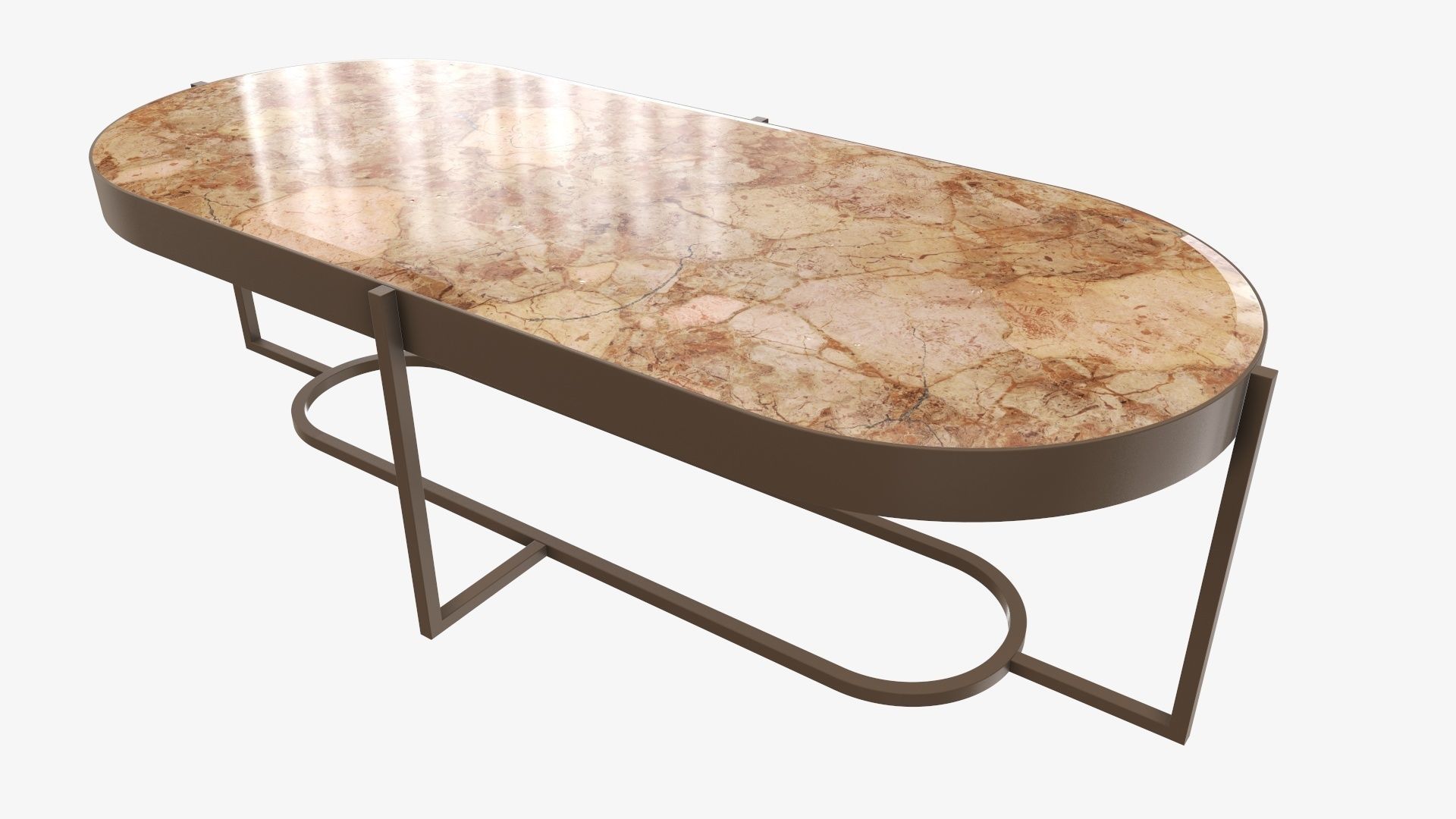 Coffee table oval 3D model_3