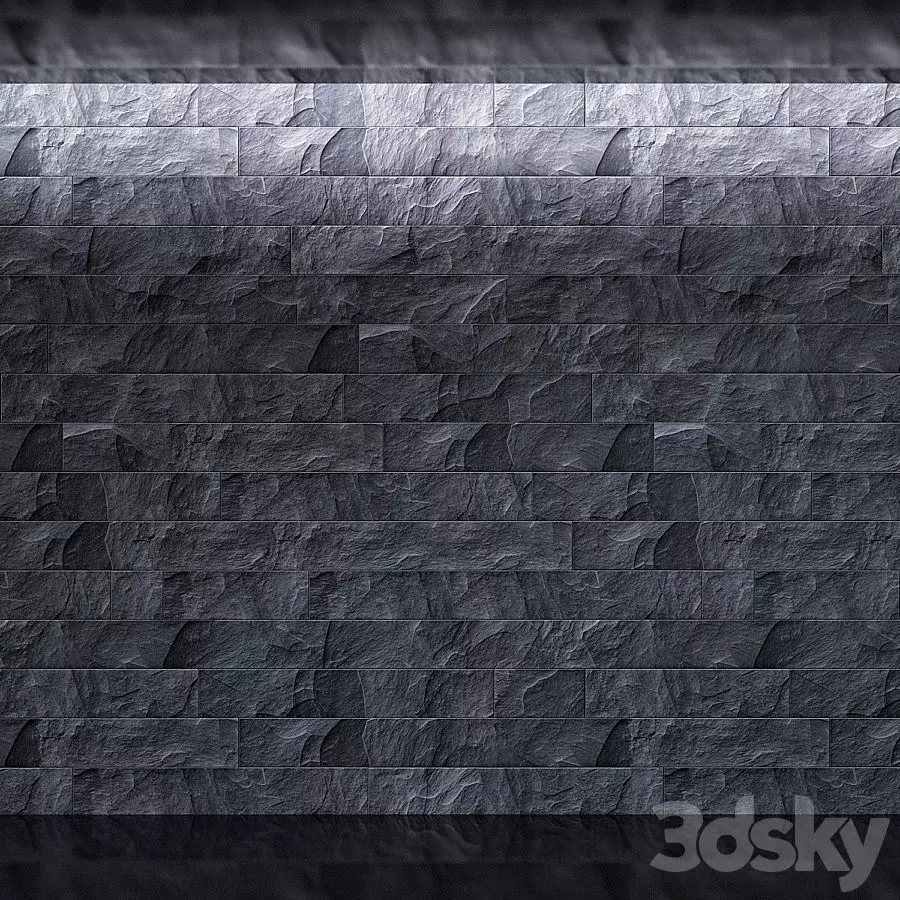 Slate stone wall with light shining Texture