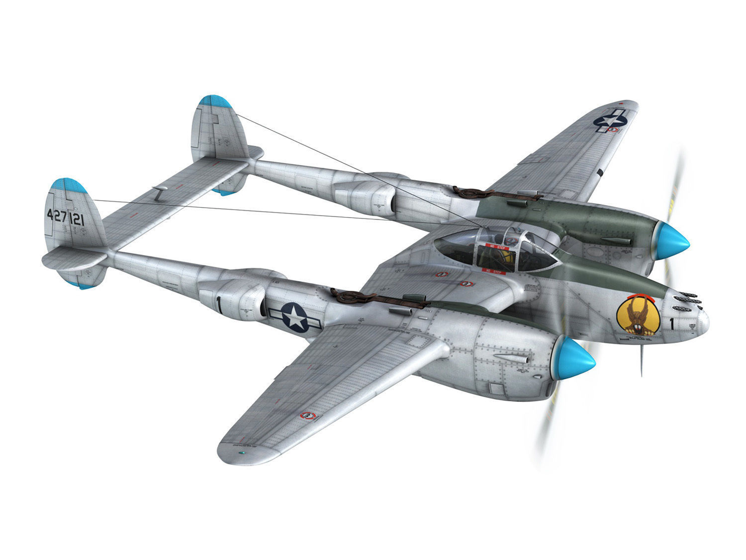 Lockheed P-38 Lightning - Charlcie Jeanne 3D model_7