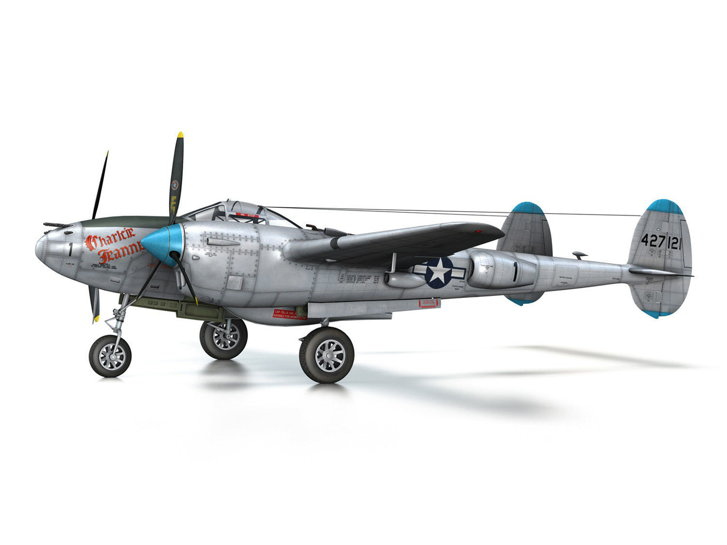 Lockheed P-38 Lightning - Charlcie Jeanne 3D model_8
