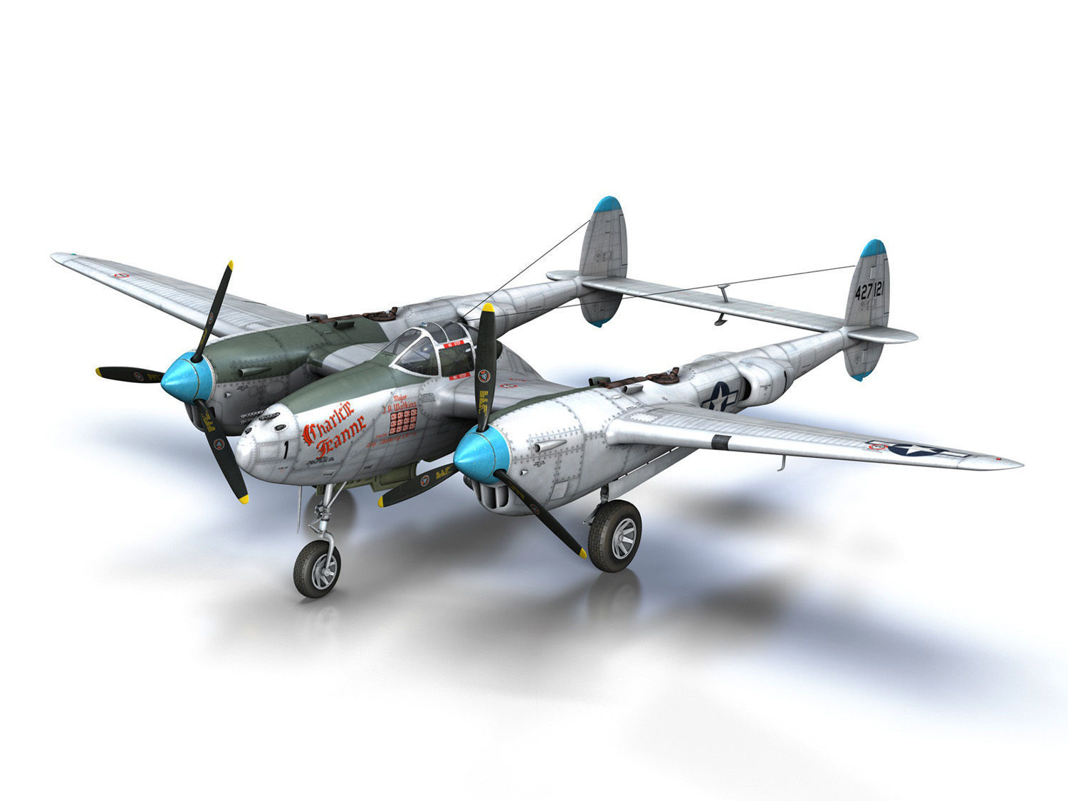 Lockheed P-38 Lightning - Charlcie Jeanne 3D model_9