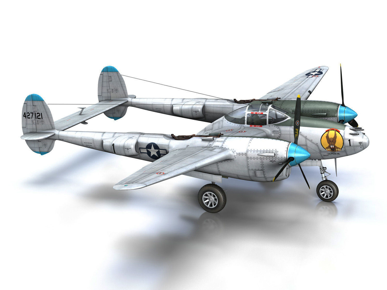 Lockheed P-38 Lightning - Charlcie Jeanne 3D model_13