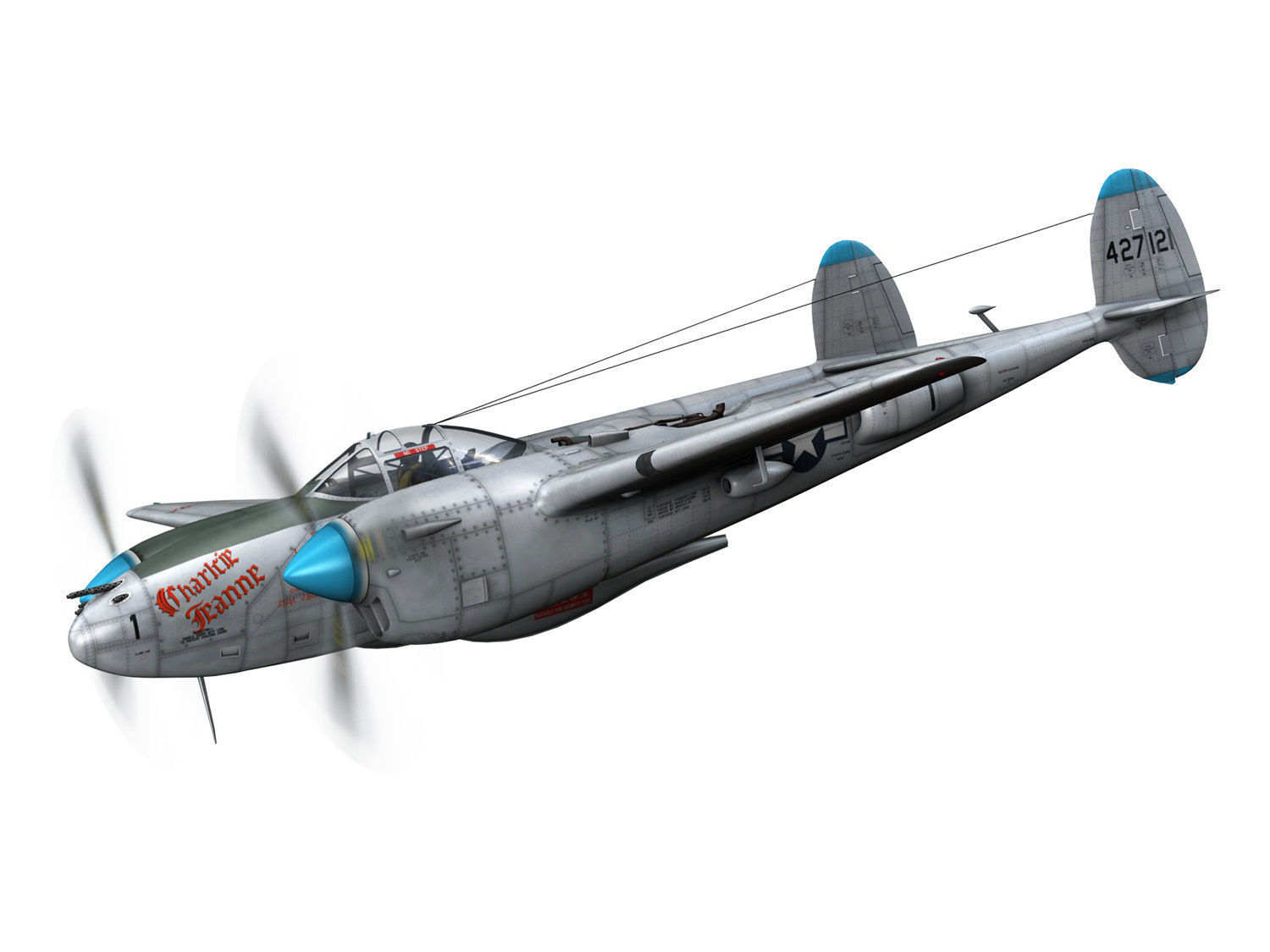 Lockheed P-38 Lightning - Charlcie Jeanne 3D model_1