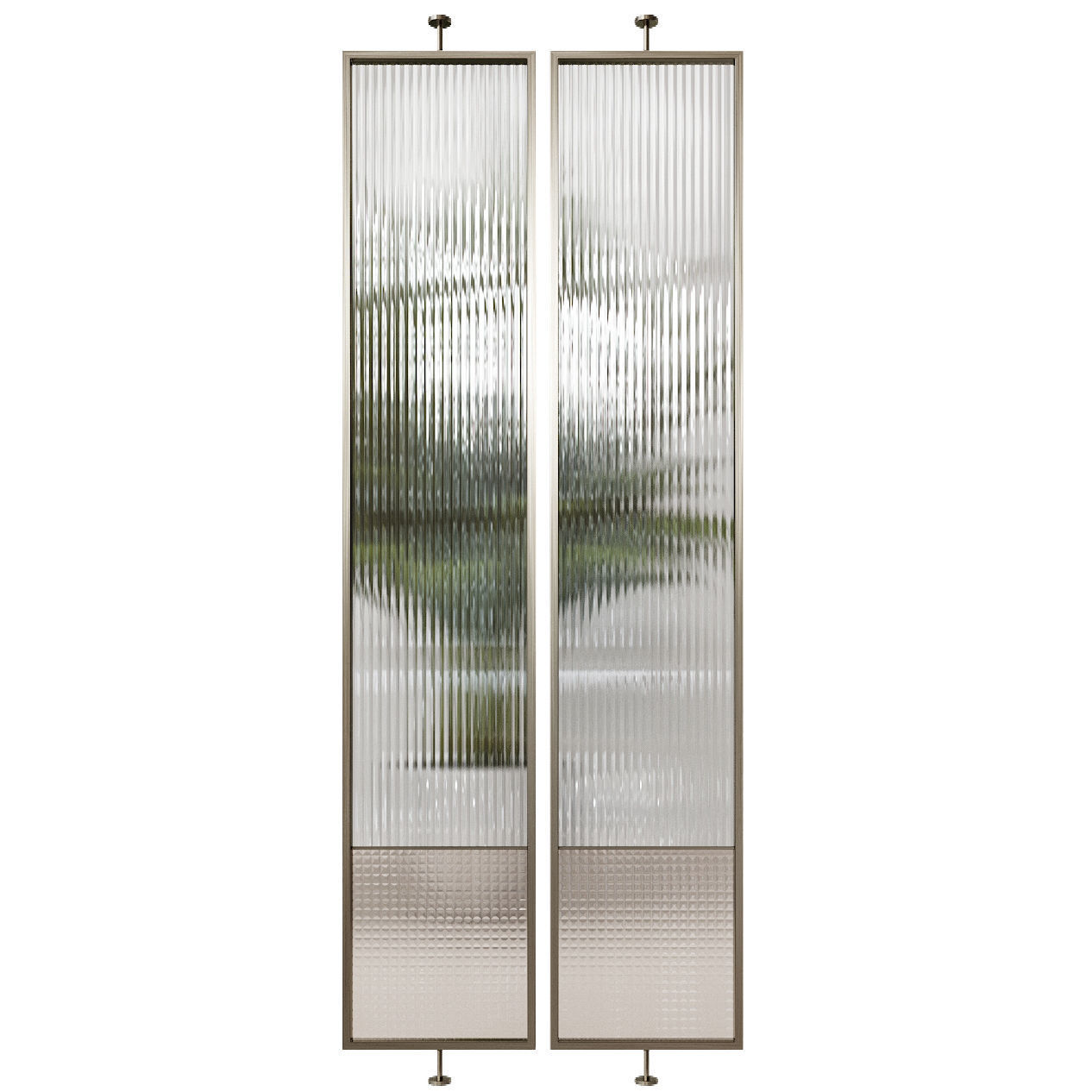 Partition 2 pair of mirrors hanging on wall 3D model_2