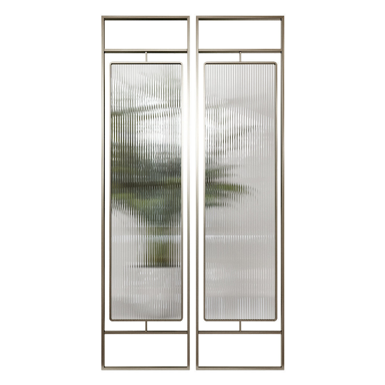 Partition 2 pair of mirrors hanging on wall 3D model_3