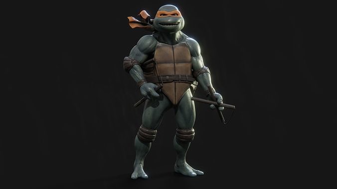 Michelangelo Teenage Mutant Ninja Turtle Low-poly 3D model