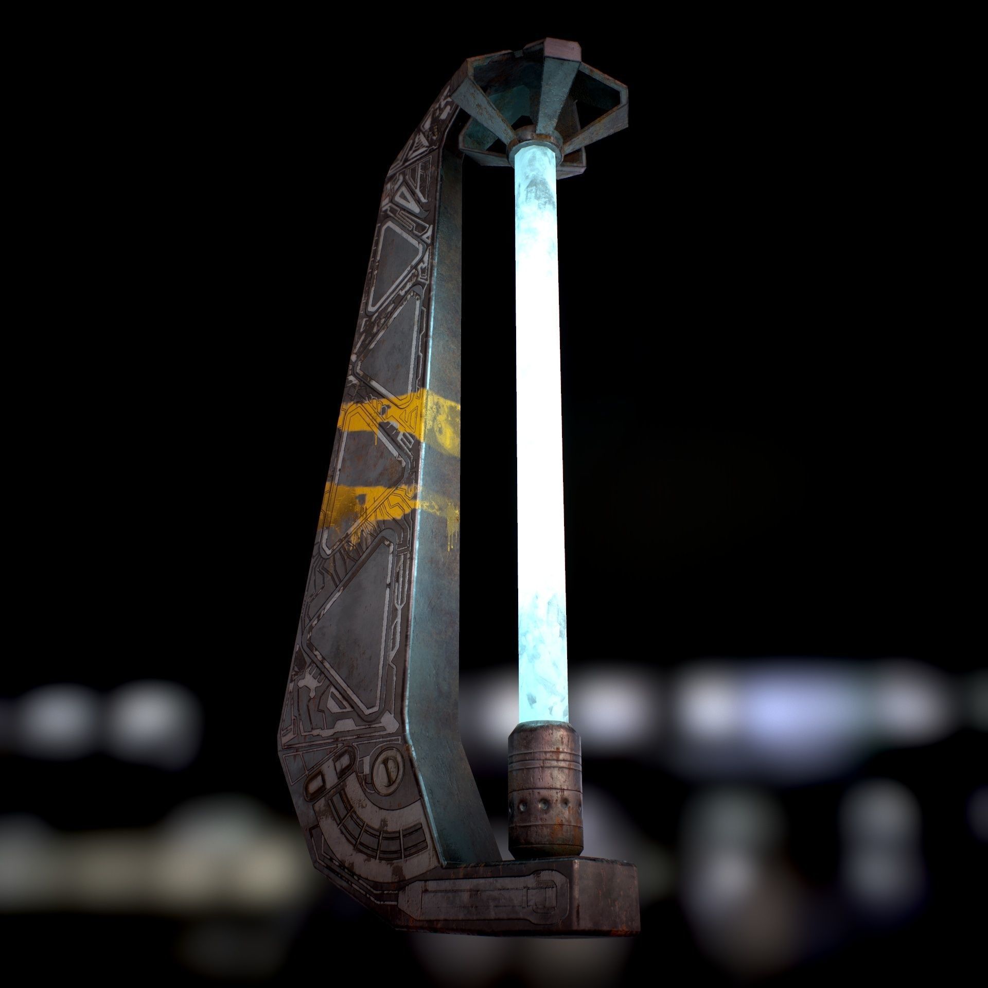 Sci Fi - Cyberpunk Street Light Low-poly 3D model_31