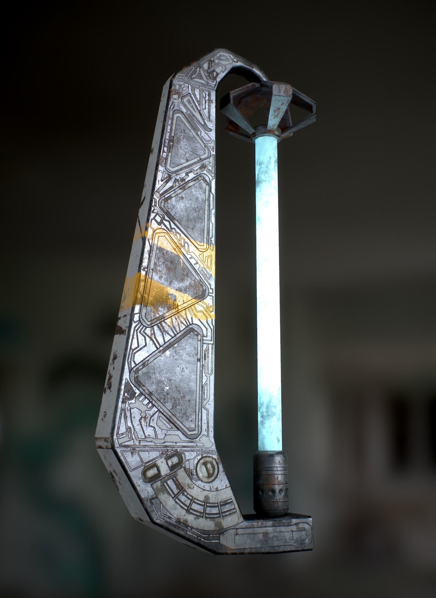 Sci Fi - Cyberpunk Street Light Low-poly 3D model_1