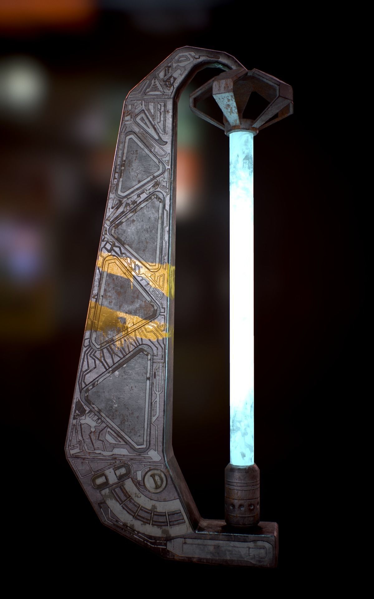 Sci Fi - Cyberpunk Street Light Low-poly 3D model_24