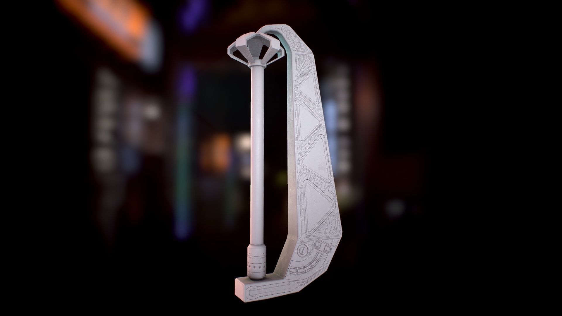 Sci Fi - Cyberpunk Street Light Low-poly 3D model_46