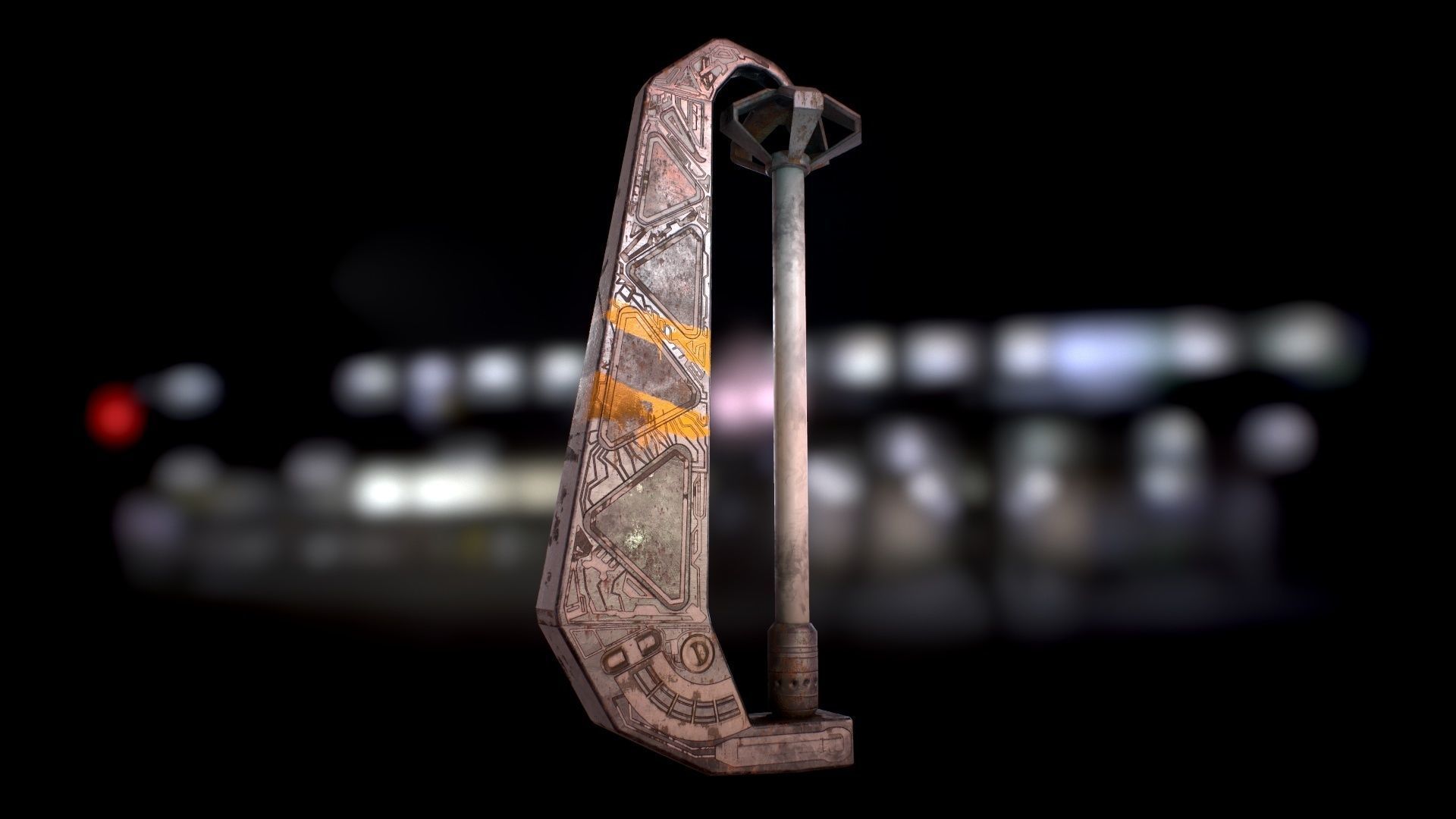 Sci Fi - Cyberpunk Street Light Low-poly 3D model_45