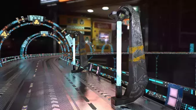 Sci Fi - Cyberpunk Street Light Low-poly 3D model