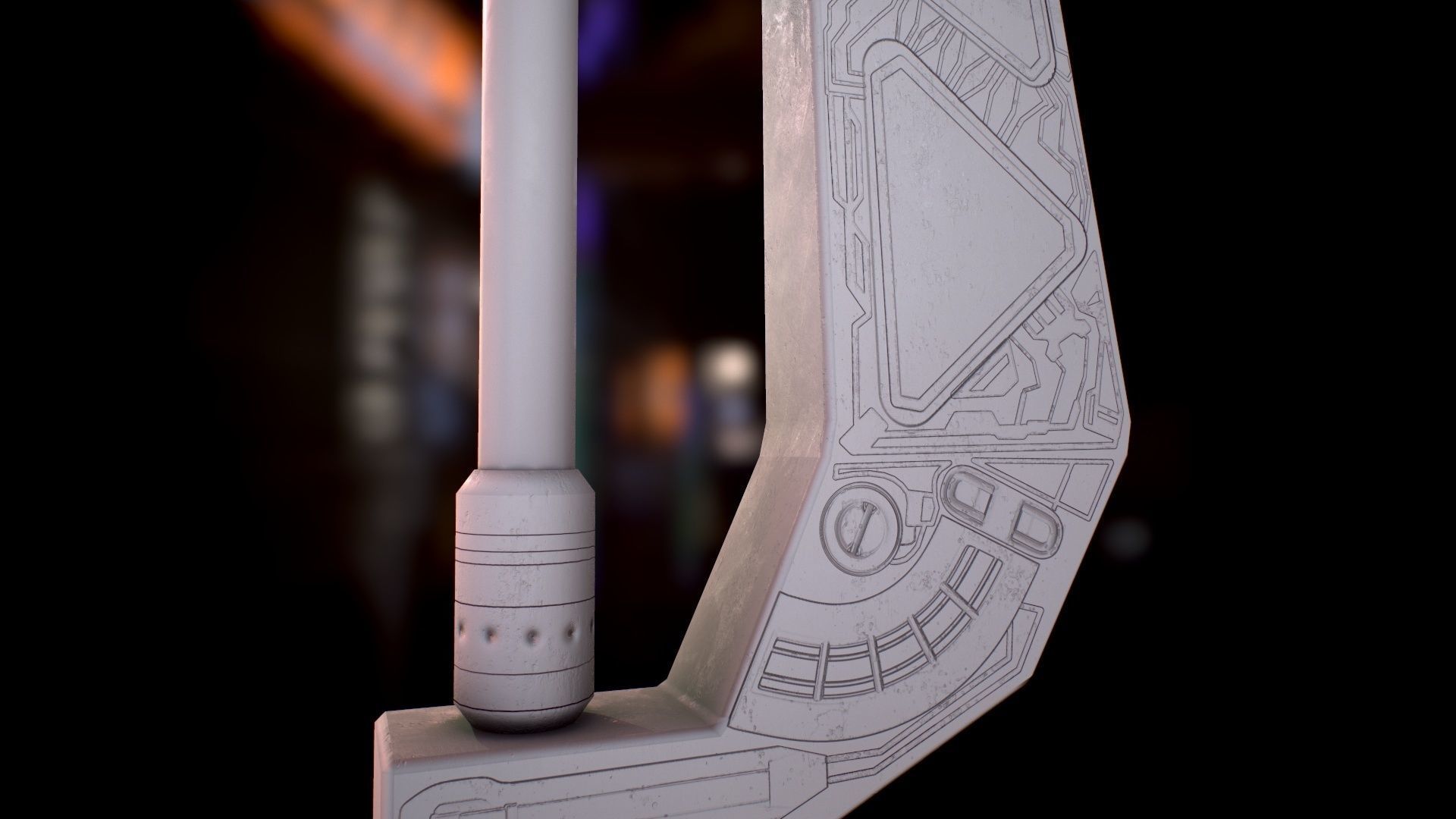 Sci Fi - Cyberpunk Street Light Low-poly 3D model_47