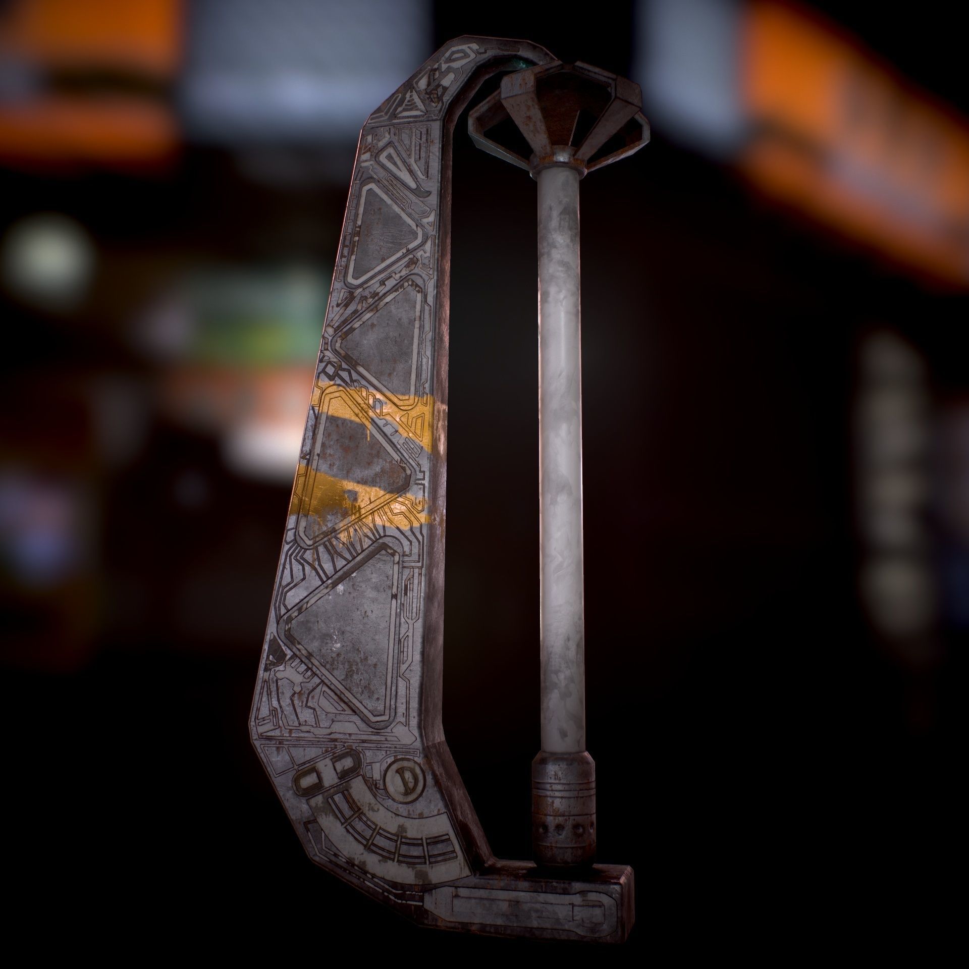 Sci Fi - Cyberpunk Street Light Low-poly 3D model_40