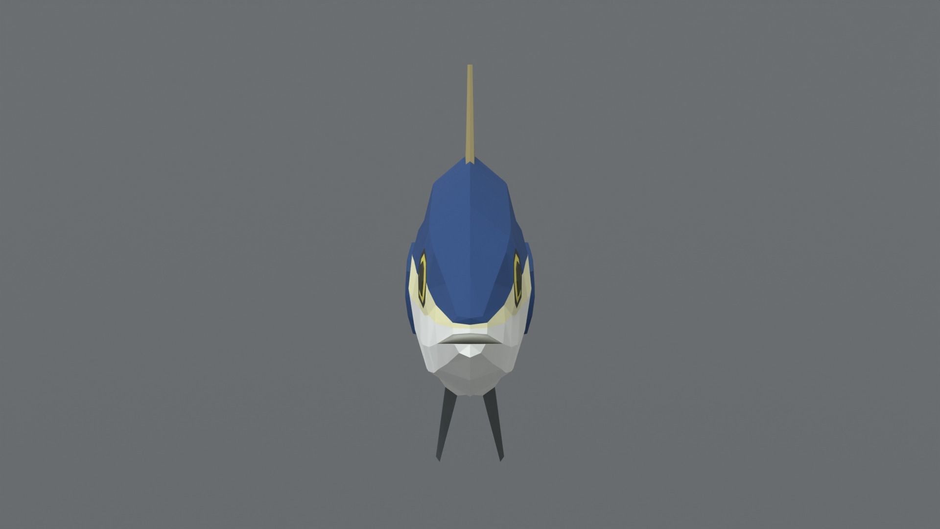 Low Poly Cartoon Tuna Fish Low-poly 3D model_8