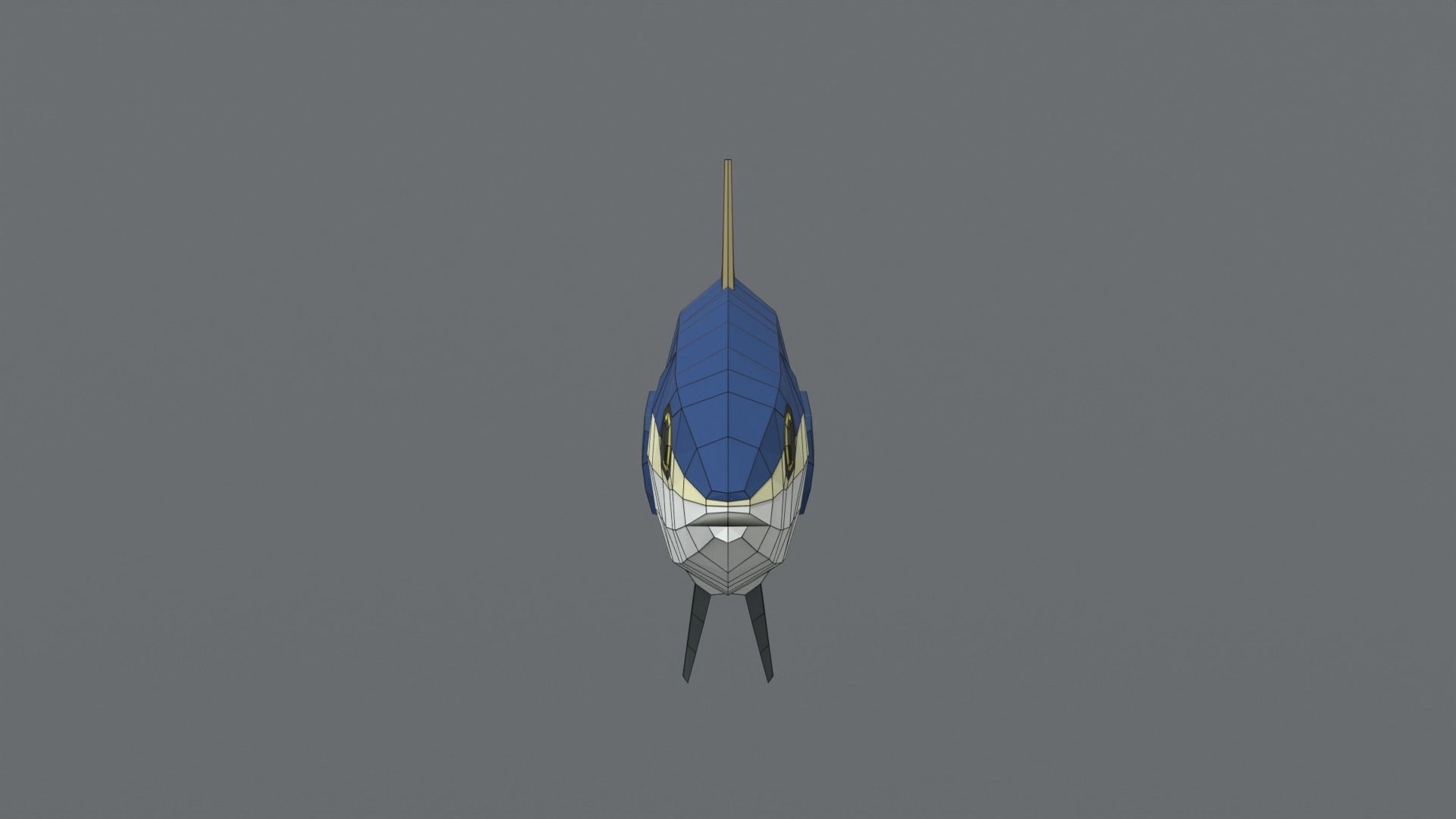 Low Poly Cartoon Tuna Fish Low-poly 3D model_14