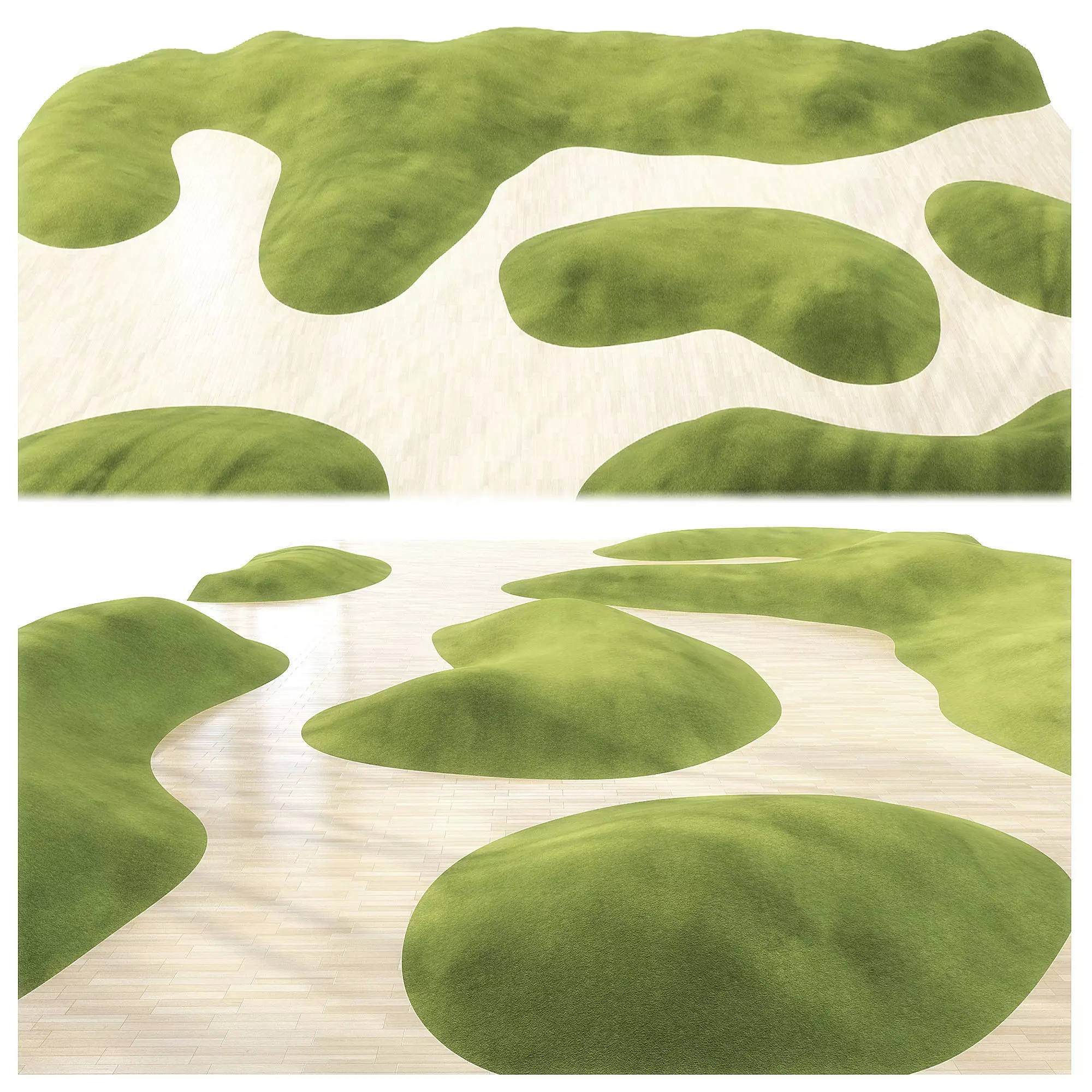 Relax grass openspace Low-poly 3D model