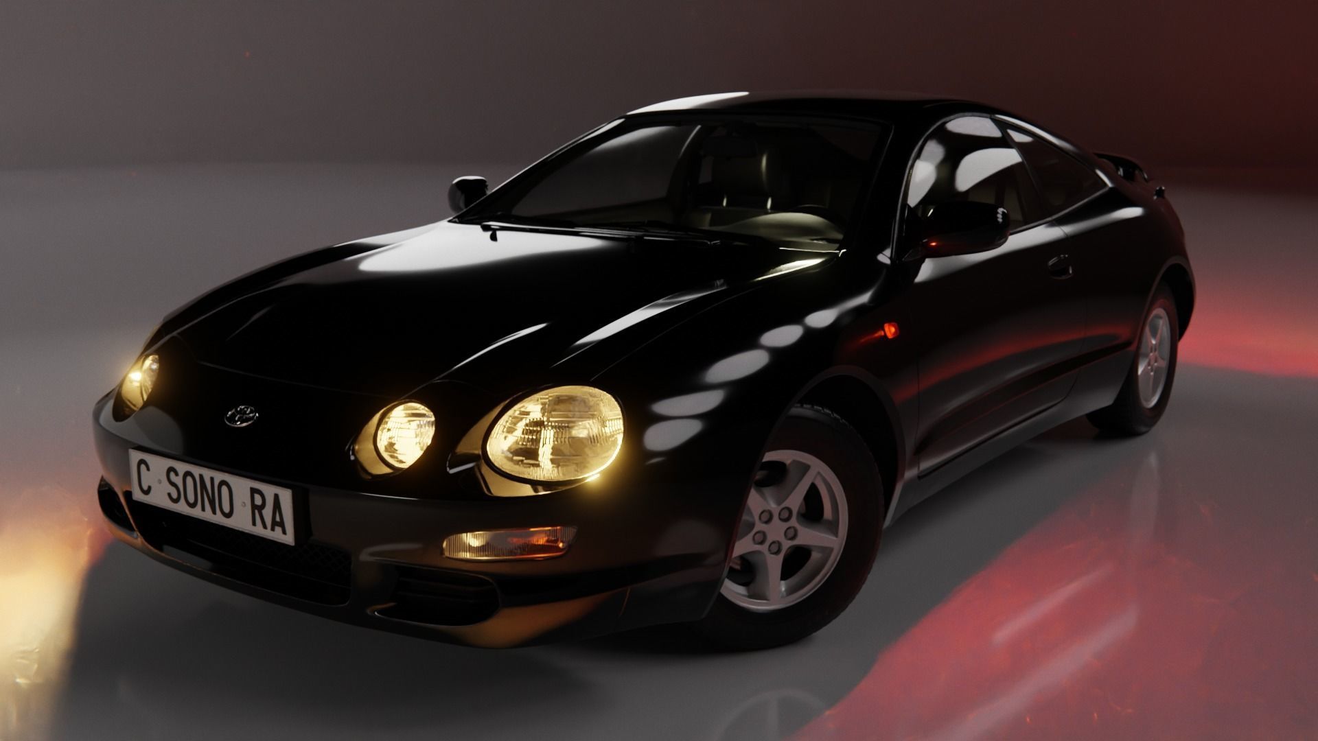 Toyota Celica 1994 Low-poly 3D model_16