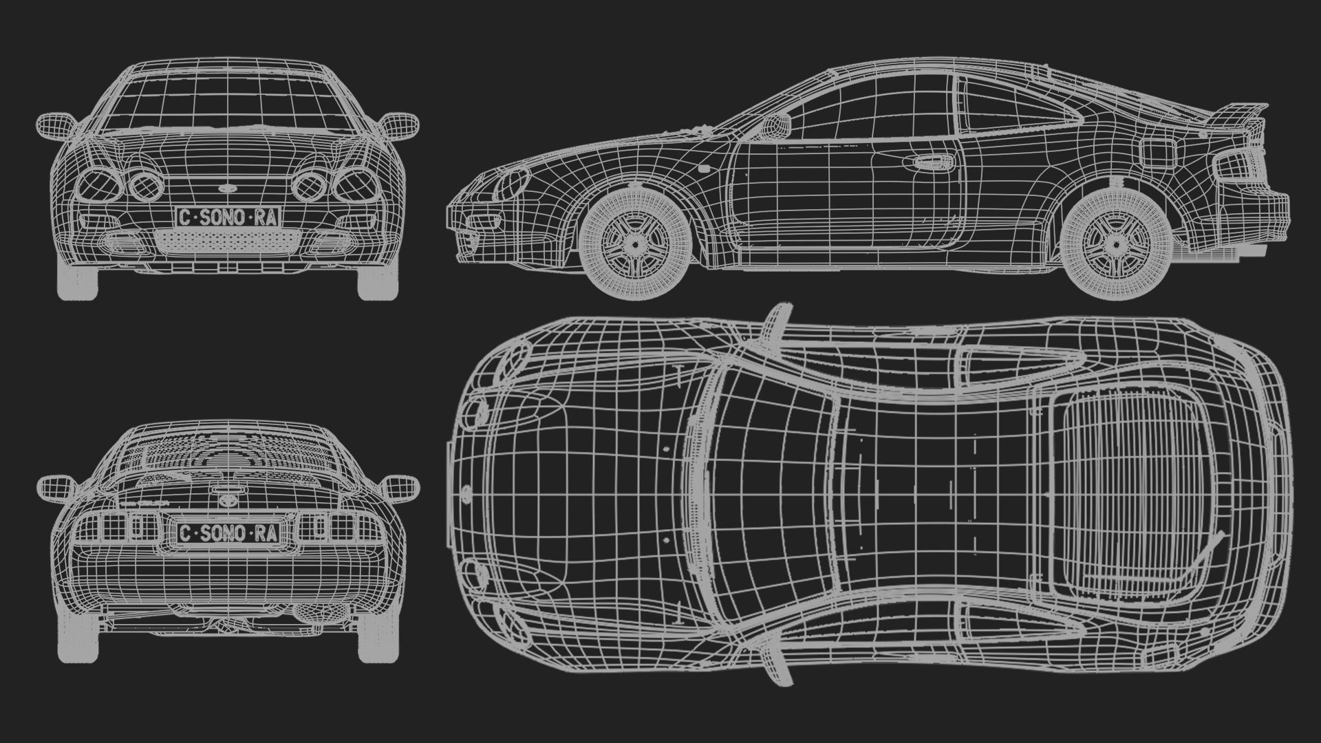 Toyota Celica 1994 Low-poly 3D model_18