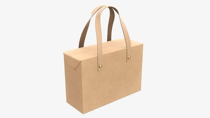 Paper box with handles and rivets 02 3D model
