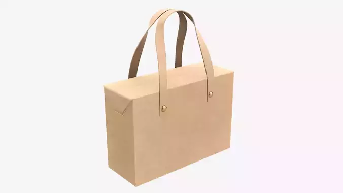 Paper box with handles and rivets 02 3D model