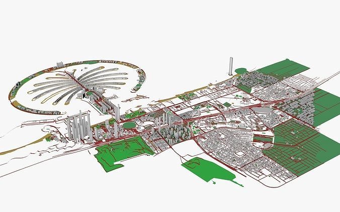 Dubai airport Low-poly 3D model