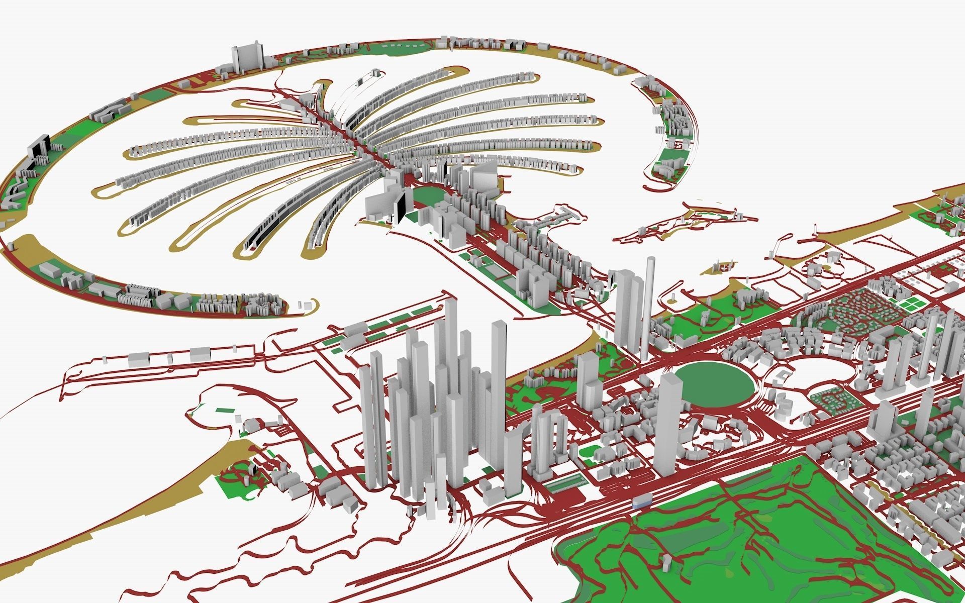 Dubai airport Low-poly 3D model_1