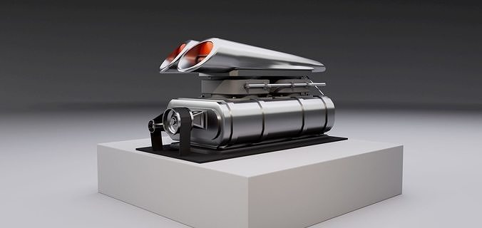 Supercharger type C Low-poly 3D model