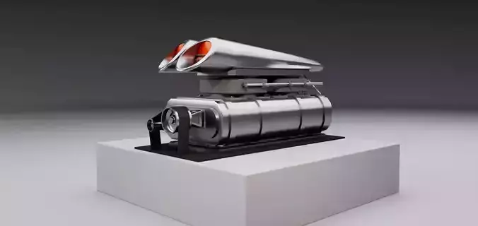 Supercharger type C Low-poly 3D model