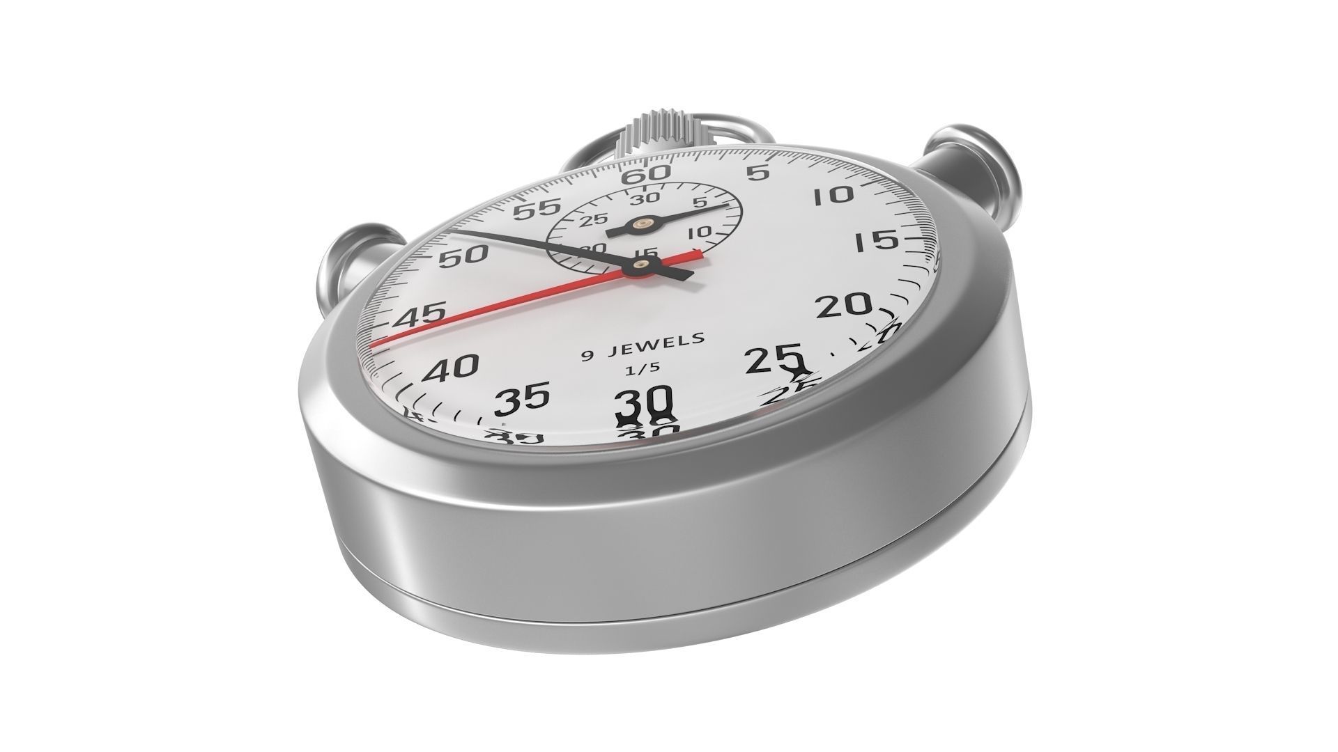 Stopwatch Low-poly 3D model_5