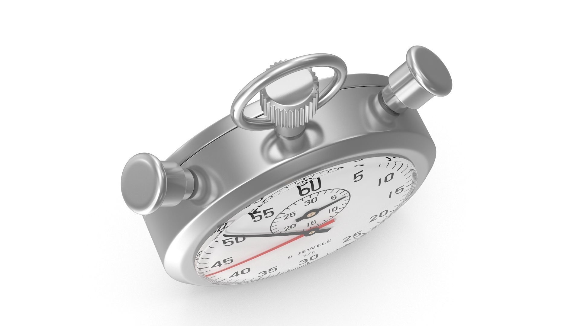 Stopwatch Low-poly 3D model_4