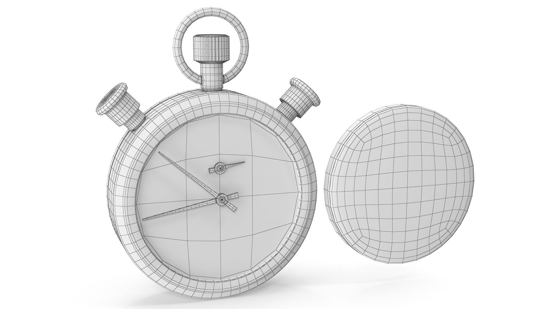 Stopwatch Low-poly 3D model_7