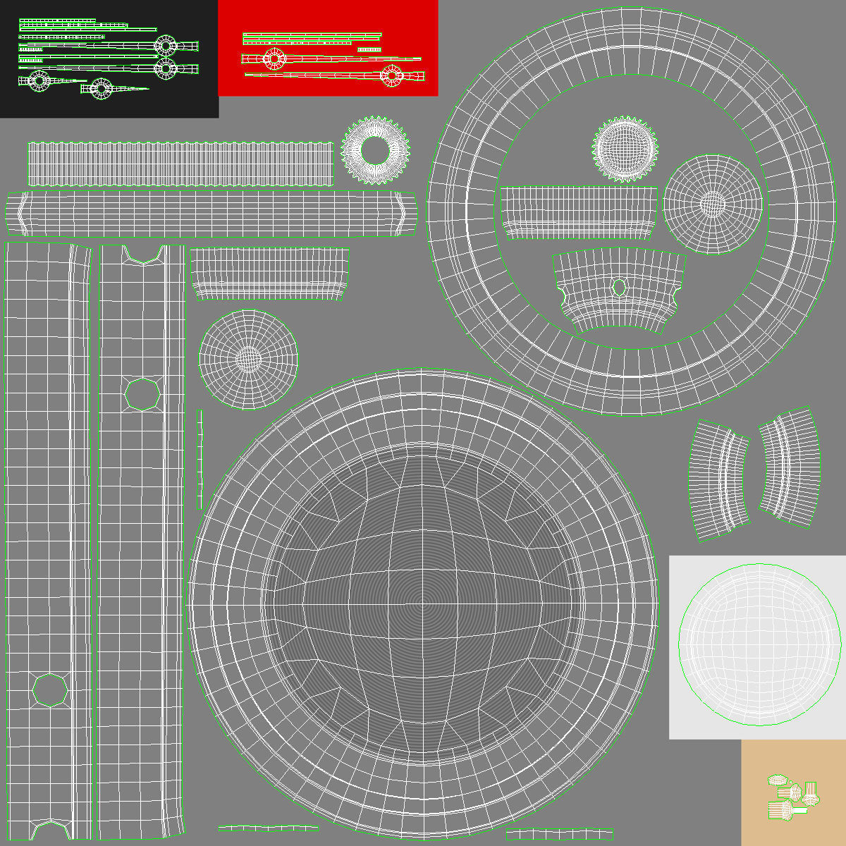 Stopwatch Low-poly 3D model_9