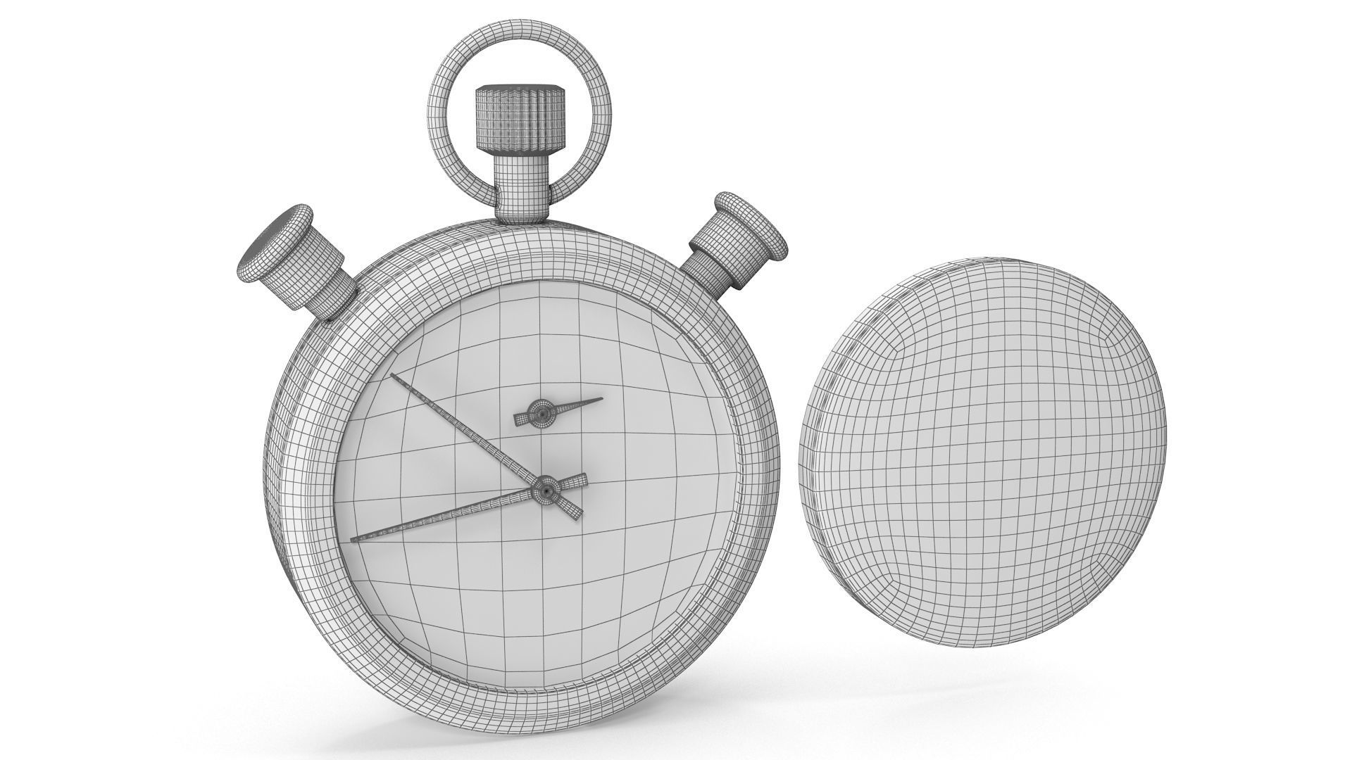 Stopwatch Low-poly 3D model_8