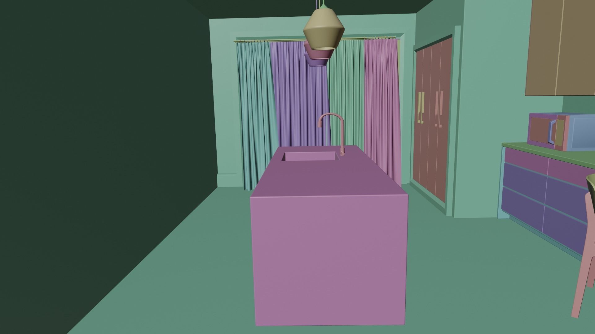 Kitchen minimalist 3D model_6