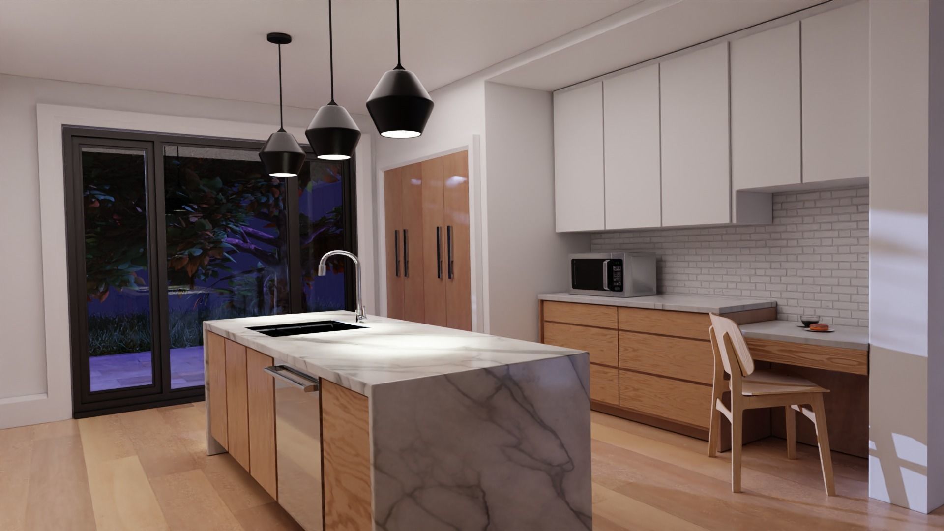 Kitchen minimalist 3D model_1