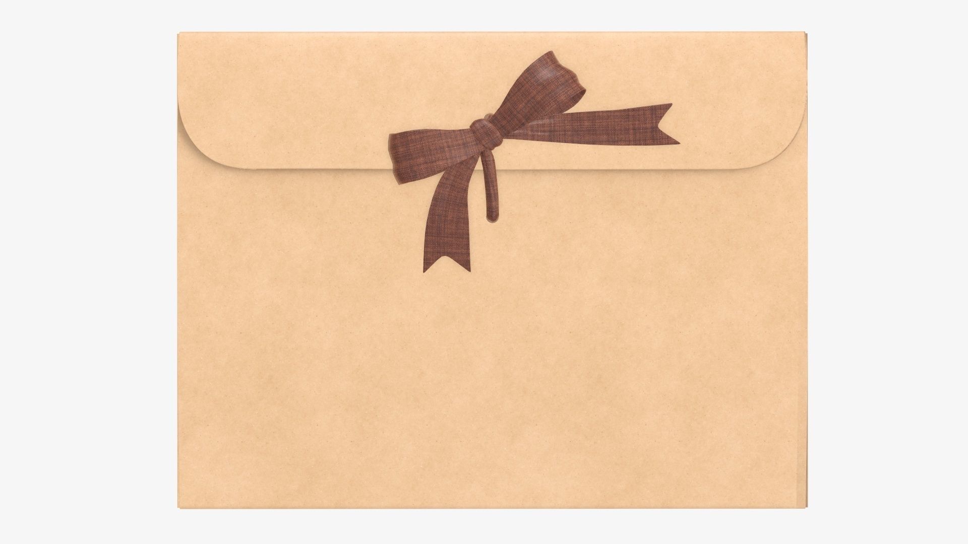 Gift paper envelope with bow mockup 3D model_4