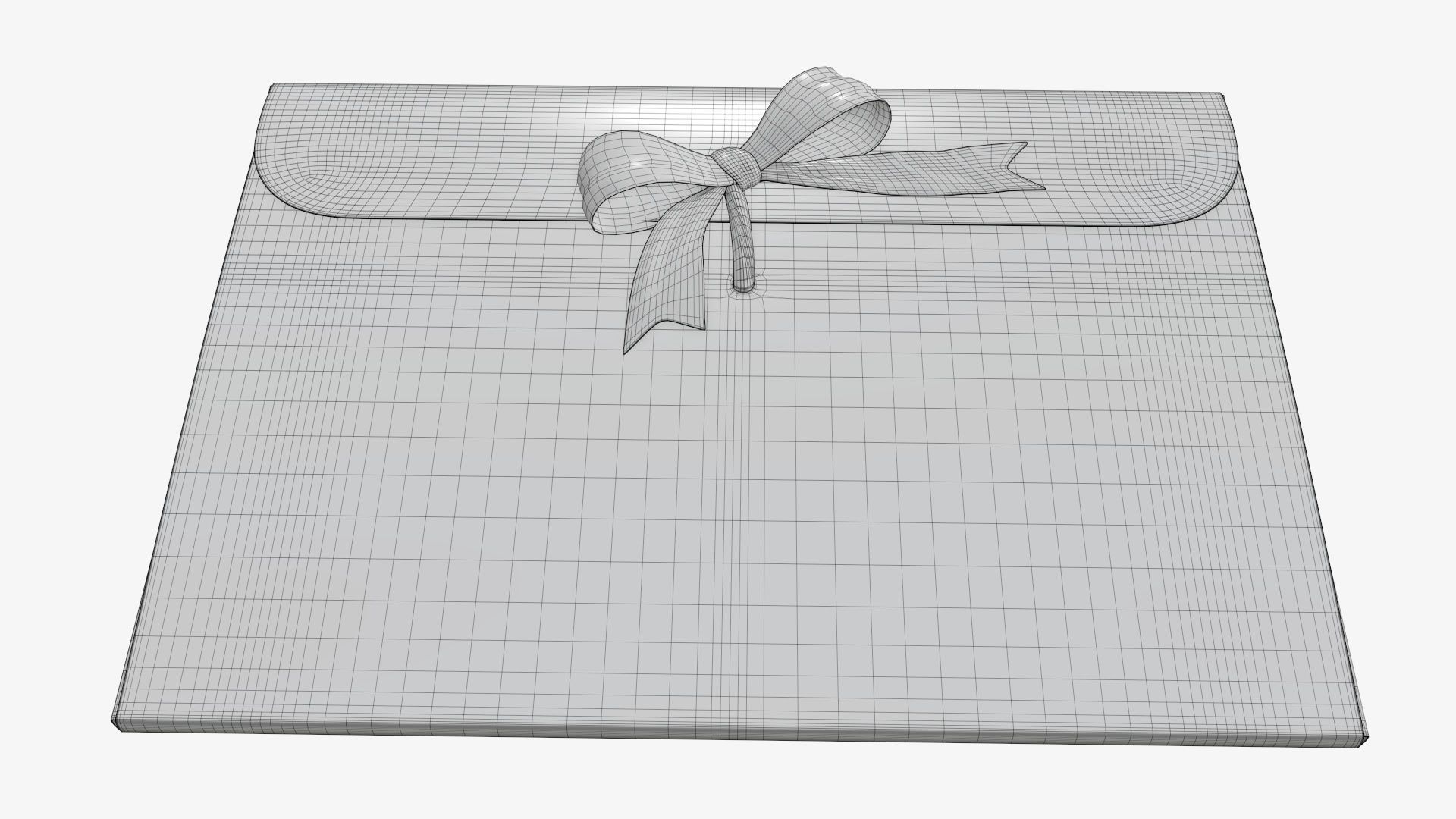Gift paper envelope with bow mockup 3D model_8