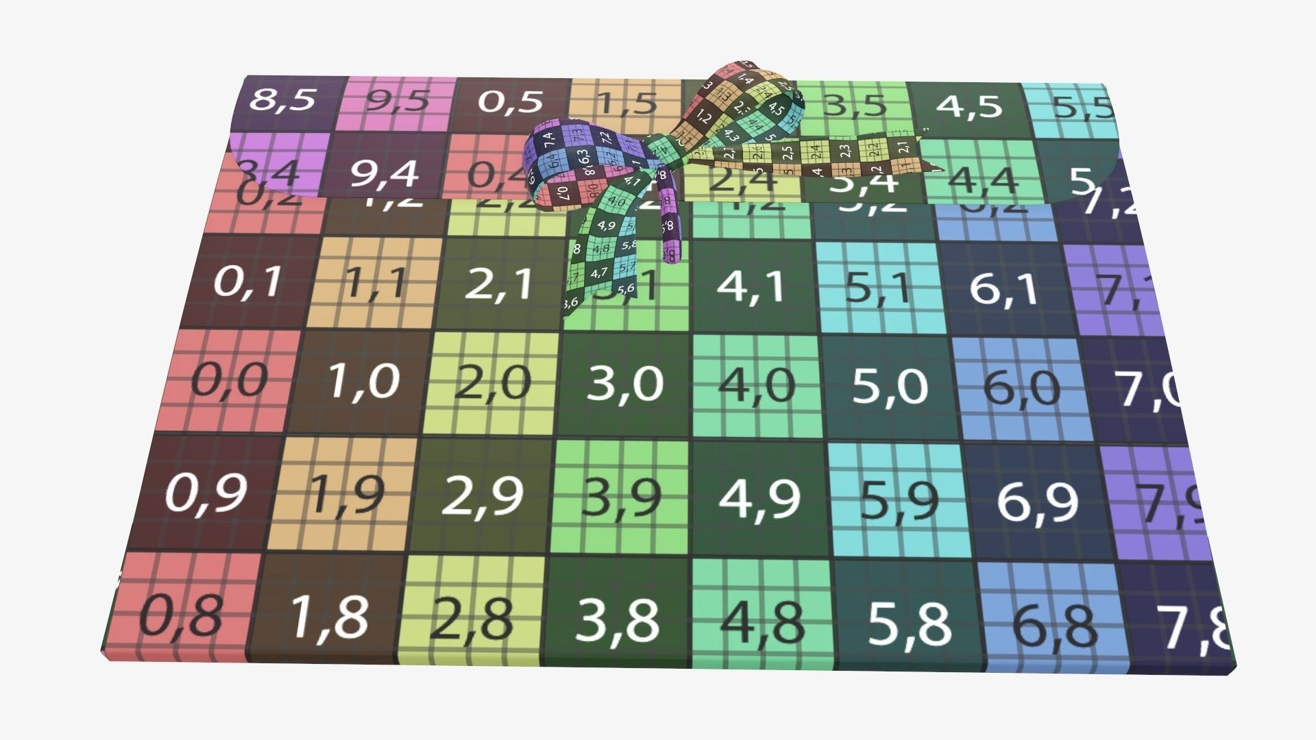 Gift paper envelope with bow mockup 3D model_13