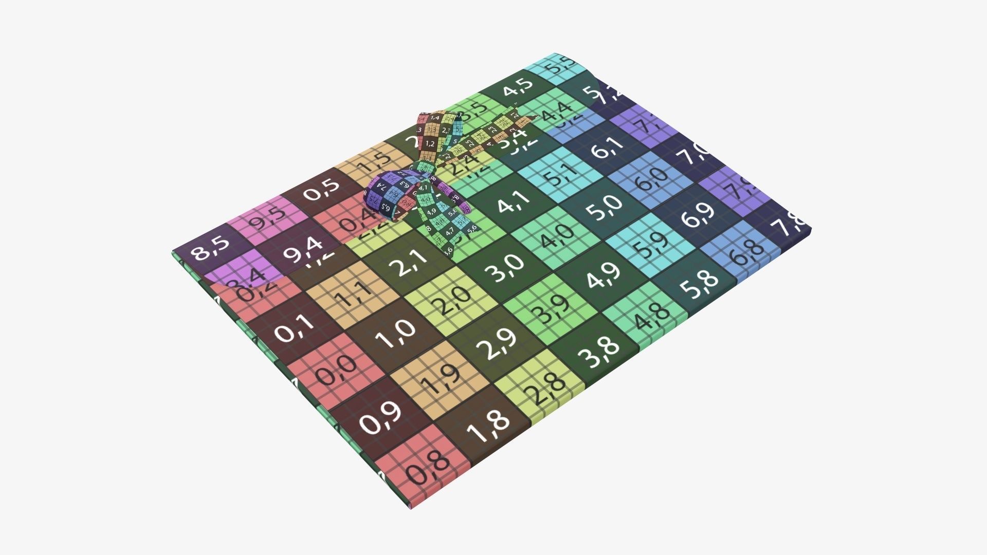 Gift paper envelope with bow mockup 3D model_10