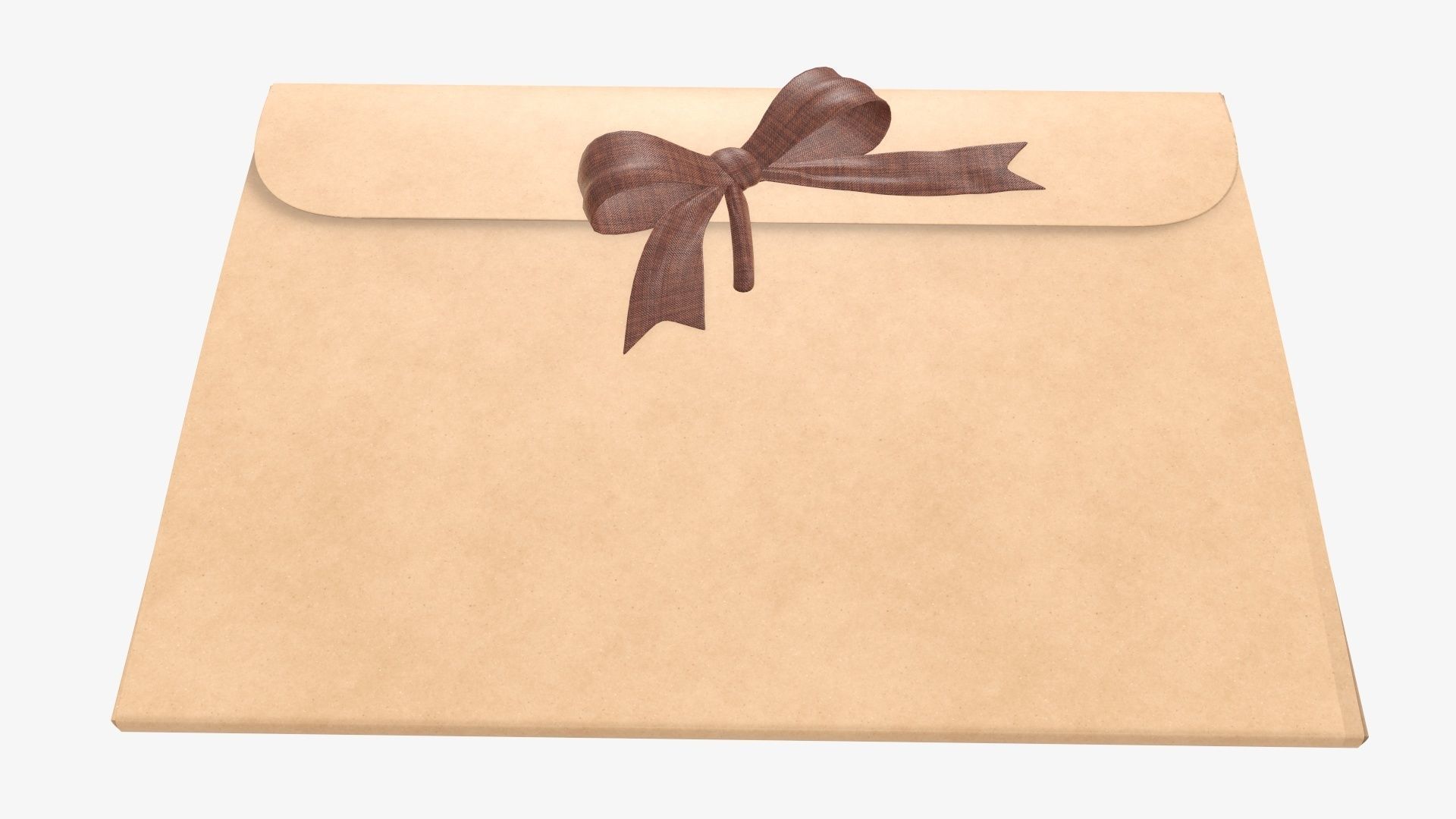 Gift paper envelope with bow mockup 3D model_3