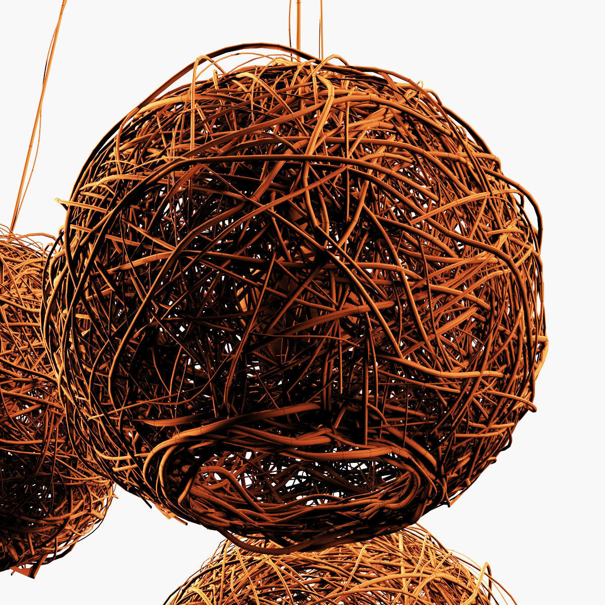 Lamp Rattan sphere hive n1 3D model_14