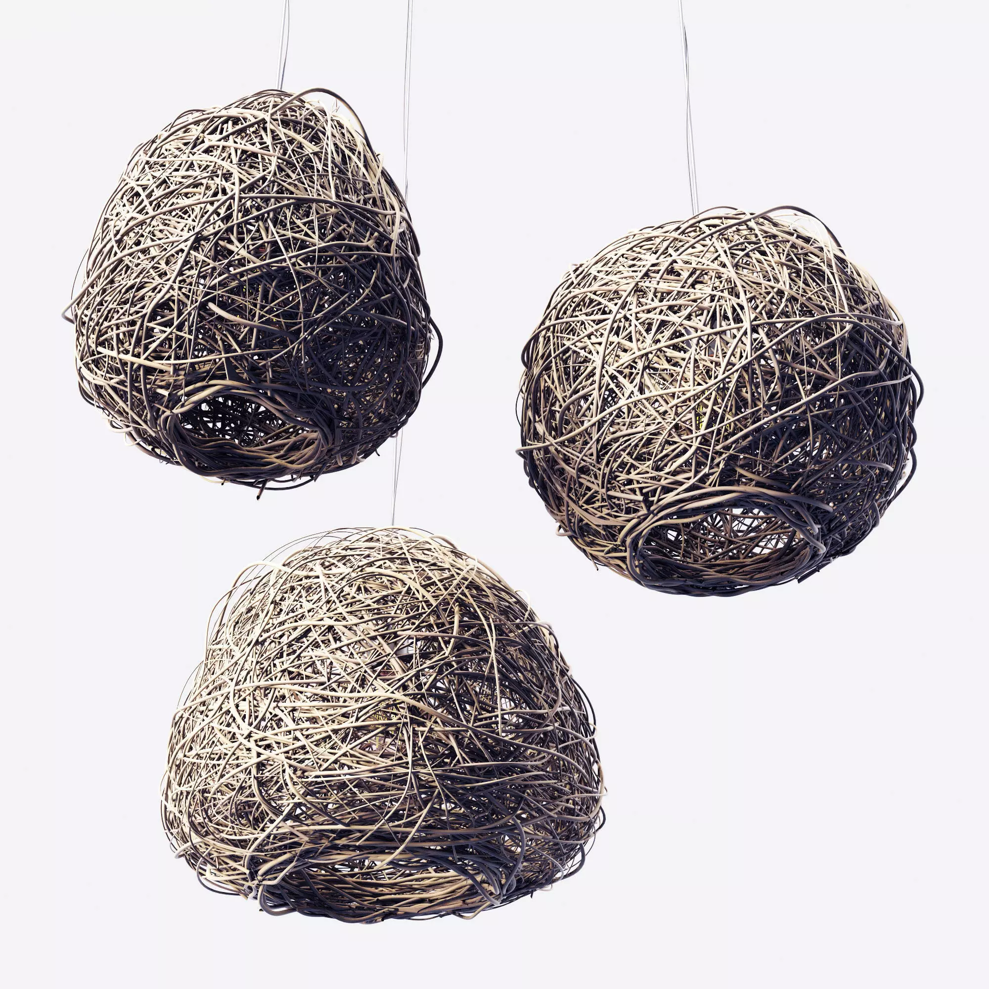 Lamp Rattan sphere hive n1 3D model_0