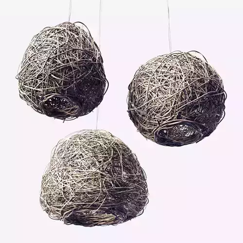 Lamp Rattan sphere hive n1